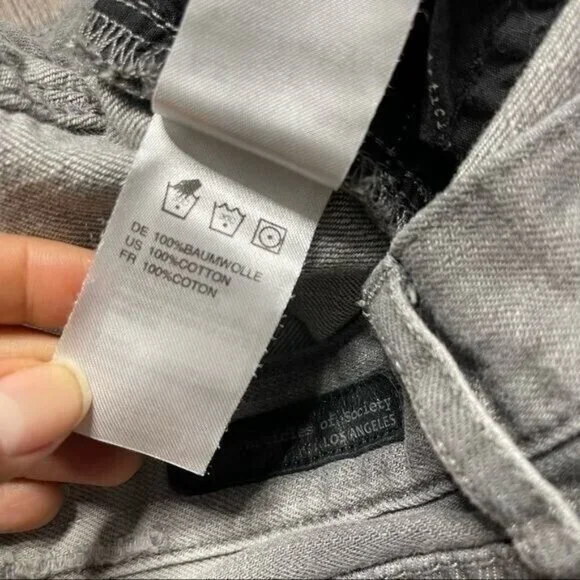 Articles of Society Gray Distressed Jean Short Shorts Size 26 - Picture 4 of 8